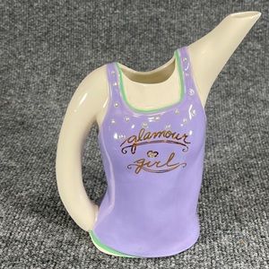 * Diane Artware Happy Clothes Glamour Gurl Teapot Whimsical Ceramic